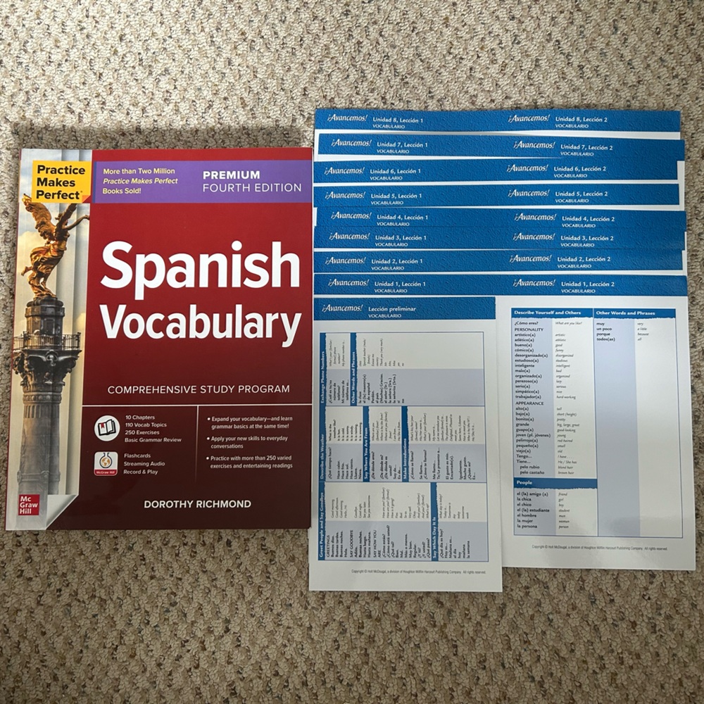 Spanish learning/study program for beginners set
